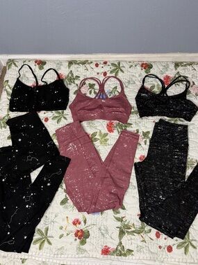 BUNDLE of 7🎧💞Women’s Activewear Sets Moon & Star, Shine, Black & Magenta Pink